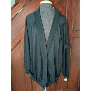 Extra Touch Womens Black Button-Up Cardigan 2X NWT